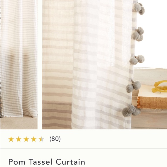 Grey Anthropologie curtain - Picture 3 of 3